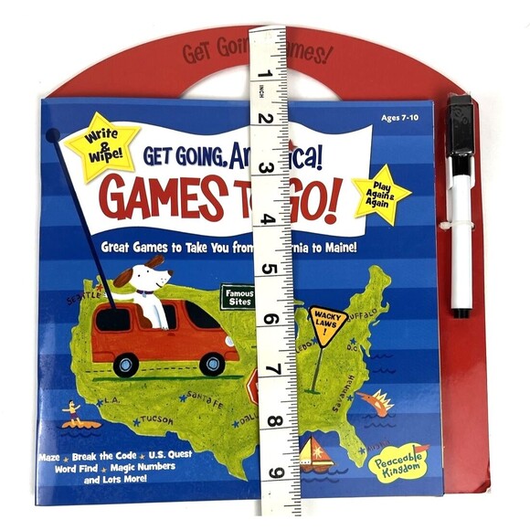 Peaceable Kingdom - Get Going America - Write & Wipe Games On The Go - Picture 3 of 4
